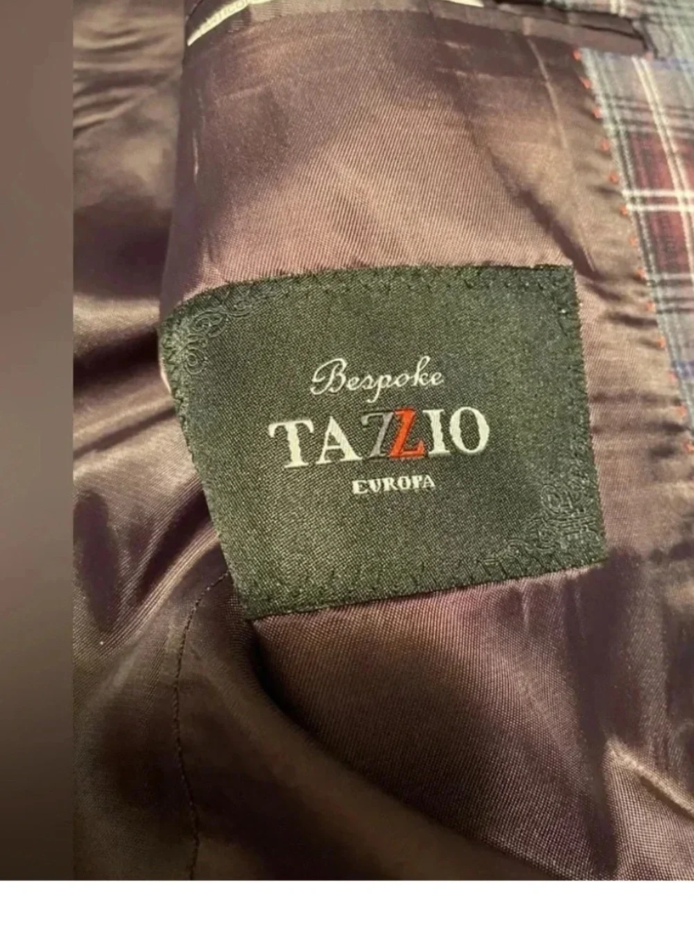 Men’s Bespoke Tazzio Skinny Fit Plaid Two Piece Suit